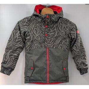 686 Girls size XL Scarlet Insulated Winter Jacket Zip Snowboard Ski Green Pink‎